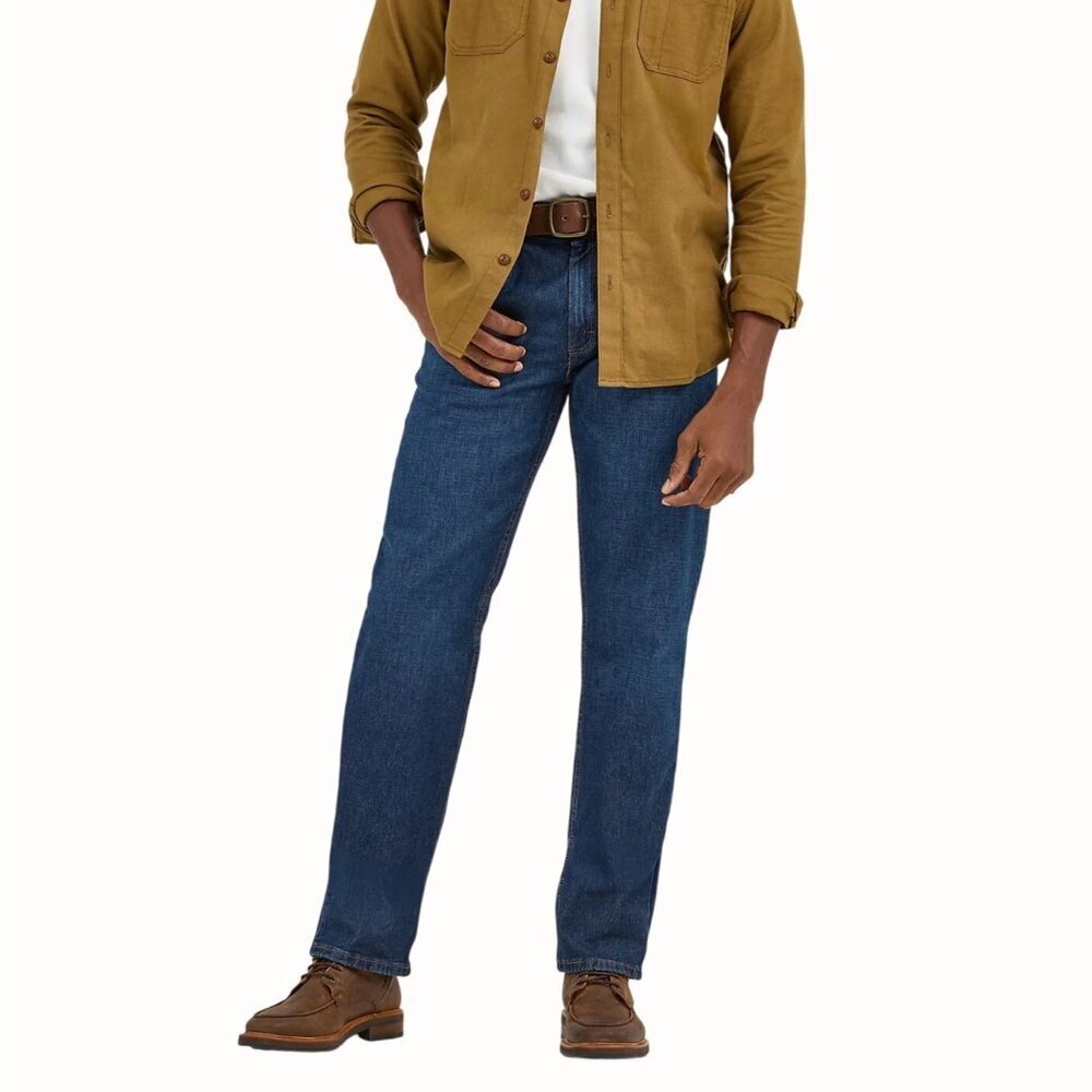 Lee Men Relaxed Fit Straight Leg Stretch Denim Jeans Nightshade Blue 40 X 30 NEW